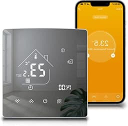Slimme Thermostaat - Verwarmingsthermostaat Programmeerbaar - Energie Besparen - App en Spraakbediening - 10 x 10 x 5 cm - Wit — thumbnail 1