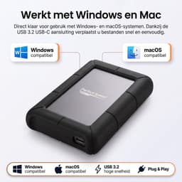 Perfect Speed Externe Harde Schijf 500GB - Externe HDD - USB 3.2 - 1600 Mbps (200 MBs) - USB-C - Schokbestendig - 5 Jaar Garantie — thumbnail 2