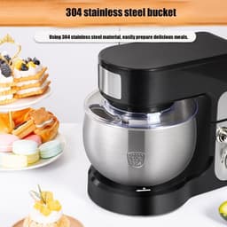 Keukenmixer - Deegmengmachine - Bakken en Mixen - Planetaire Mengstructuur - 36D x 22B x 28H cm - Wit — thumbnail 5