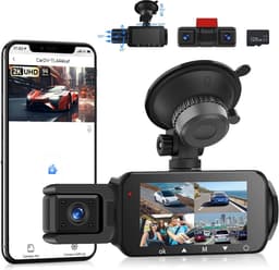 SnelShoppen - VECHTEL 2K WLAN Dashcam Auto met 3 Inch IPS-Display, Nachtzicht, SD 128 GB, G-Sensor, 24 Uur Parkeermodus, Loopopname en Achteruitrijass — thumbnail 1