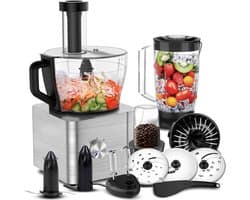 Keukenmachine - Foodprocessor Mixer - Koken Voorbereiden - 11-in-1 Multifunctioneel - 32 Liter - Zilver