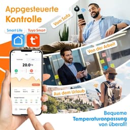 Slimme Radiatorthermostaat WiFi – App Bediening – Alexa & Google Assistant – 6 Adapters – Zwart — thumbnail 2