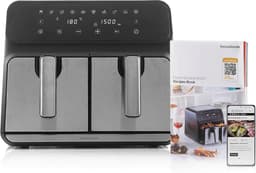 Zonder Olie InnovaGoods Fryinn Double 8000 Zwart Roestvrij staal 3400 W 8 L — thumbnail 1
