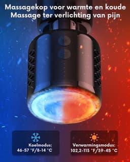 Thuys - Massage Gun met Warmte & Koeling – 5 Snelheden – 10 mm Massagebereik – 6 Massagekoppen – 15W USB-C PD – LCD Display – Zwart — thumbnail 2
