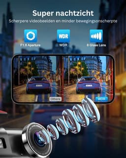 Zavio® Dashcam voor Auto - Auto Camera - Dashcam Voor en Achter Draadloos — thumbnail 5