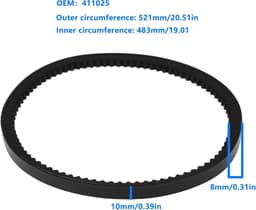 SnelShoppen - Variatorriem 450 411025 483x10x8mm Compatibel met Grasmaaier Hayter Harrier 41 en 48 voor Betrouwbare Prestaties — thumbnail 3