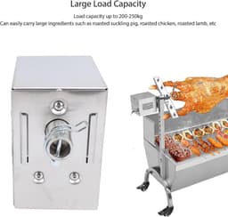 SnelShoppen - Rotisserie Motor 45W Heavy Duty Universele Vervangmotor, RVS Elektrische Grillmotor voor Varkens, Geiten, Kippen, Ideaal voor Buitenbarb — thumbnail 4
