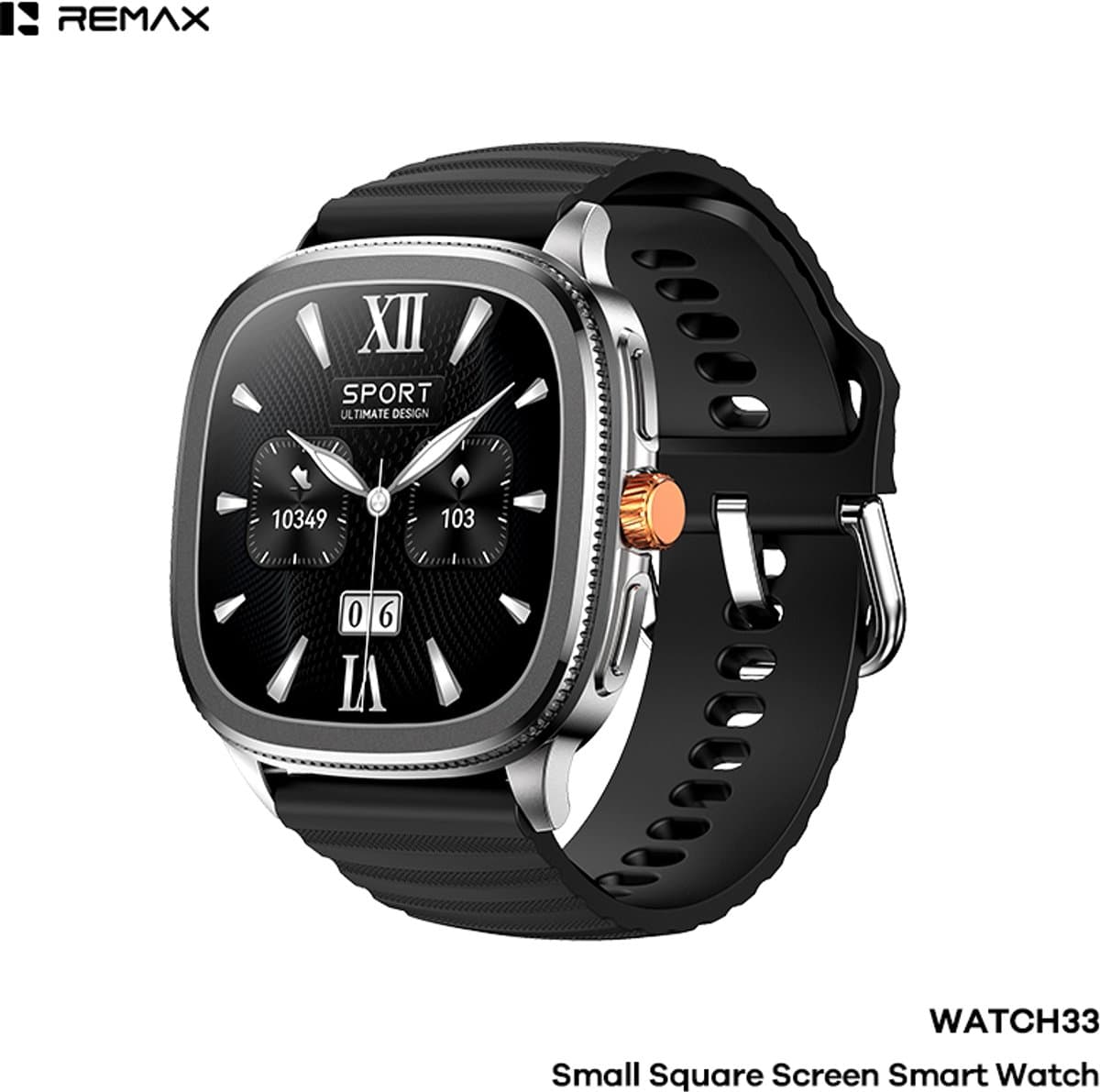 Remax WATCH33 - Smartwatch - AMOLED - IP68 - Vierkant scherm - Tarnish — afbeelding 1