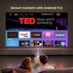 Byintek - X15 - Beamer - Projector Beamer - Mini Meamer - 1280x720dpi - 20W - DLP Automatische focus - met WiFi - 250 ANSI Lumens - Android 11.0 - Wit — thumbnail 3