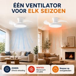 Evolar Smart Plafondventilator met Verlichting en WiFi - 71 cm - Stille Plafondlamp met Ventilator - Dimbaar Warm Wit Licht (LED) - EVO-CF3050WWW — thumbnail 5