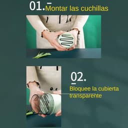 Knoflookhakselaar - Keukenmachine Voedselmolen - Keukenwerk Vereenvoudigen - Roestvrijstalen Messen - 7.5 x 22.5 cm - Zwart en wit — thumbnail 3