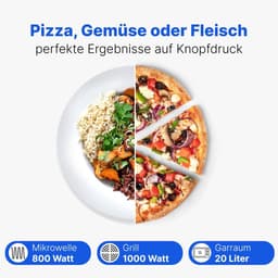 2in1 inbouw magnetron | met grill | 20 liter | 8 automatische programma's | ontdooifunctie | grillrooster en draaiplateau (Ø 24.5 cm) | 800 watt | roestvrij staal | MWG 2215 EB — thumbnail 5