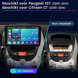 Cestovet Autoradio - Geschikt Voor Toyota Aygo/PEUGEOT 107/Citroen C1 2005-2014 - LINUX - Draadloos Apple Carplay & Android Auto — thumbnail 2