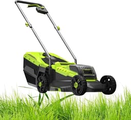 Elektrische Grasmaaier - Duwmaaier Accu - Gazon Onderhouden - Borstelloze Motor - 33 cm Maaibreedte - Grijs — thumbnail 1