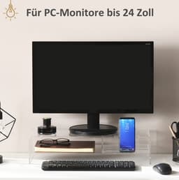Monitorstandaard Transparant Met Toetsenbordvak 50,8 X 19 X 12 Cm Acryl Voor Schermen Tot 24 Inch Voor Een Opgeruimd Bureau — thumbnail 4