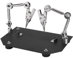 Soldeerhulp, derde hand soldeergereedschap metaal hulp laswerk clip soldeerhulp soldeerstation met 2 flexibele armen en klemmen voor het repareren van sieraden, kunststof