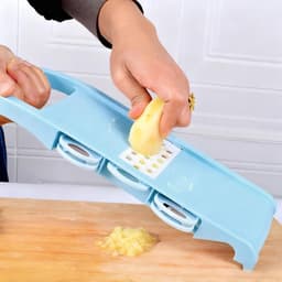 Groente Hakker - Keuken Gereedschap - Snel Ingrediënten - Afneembare Onderdelen - 32x11x13 cm - Blauw — thumbnail 4
