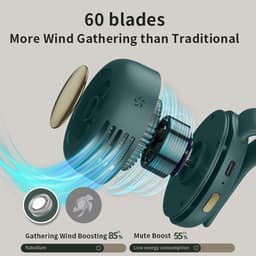 ECTEATOY® Mini Ventilator - 2 Stuks - Clip-On Ventilator - Oplaadbare USB Ventilator - Portable Clip Fan - Nekventilator - USB Oplaadbare Stille Bladeless Ventilatoren - Verstelbare - Geschikt Voor Buiten, Op Reis En Op Kantoor - Roze, Groen — thumbnail 3