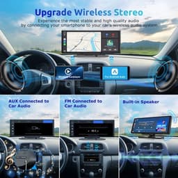 Dashcam – Auto Camera – Multimediasysteem – Recorder – Achteruitrijcamera – 10,26 Inch IPS Touchscreen – 4K Voorcamera & 1080p Achtercamera – Draadloze CarPlay & Android Auto – 64GB Geheugenkaart — thumbnail 4