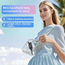 Draagbare, oplaadbare handventilator met vernevelingsfunctie | Kleine ventilator met 4 snelheidsstanden – USB-oplaadbaar; ideaal voor op reis, thuis/op kantoor, tijdens het kamperen en voor gebruik buitenshuis – zwart — thumbnail 4