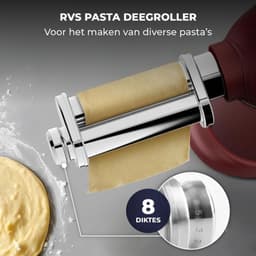 SP® Deegmachine - Kneedmachine - Mixer met Kneedhaak - Rood - 38cm x 32cm x 24cm — thumbnail 4