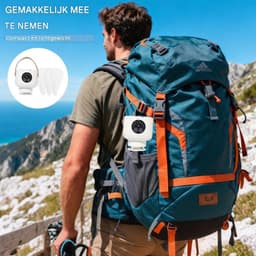 GELLDG Plafondventilator met Verlichting - Draadloze Kleine Deckenventilator met USB Oplaadbare Accu en Timer - Geschikt voor Camping, Pavillon en Terras - 8.5x8cm - Kunststof - Inclusief Draadloze Afstandsbediening — thumbnail 2