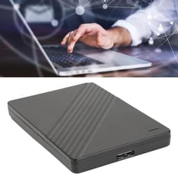 Externe Harde Schijf - Draagbare HDD - Bestanden Opslaan - Ultra Dun Ontwerp - 2TB - Zwart — thumbnail 2