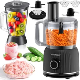 Keukenmachine Blender - Keukenrobot Mixer - Maaltijden Bereiden - Krachtige 1500W Motor - 2.5L Hakmolen - Zwart — thumbnail 1
