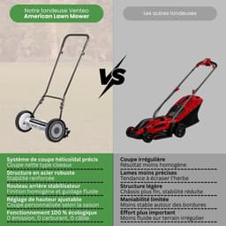 Handmaaier - Loopmaaier - Gazon Onderhouden - Verstelbare Maaihoogte - 45 cm Werkbreedte - Grijs — thumbnail 2