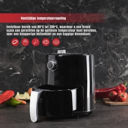 QORA® Mini airfryer - Airfryer - Airfryer klein - Zwart - ‎27cm x 27cm x 32cm — thumbnail 2