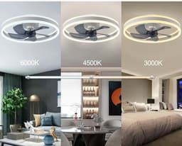 TamTrade Plafondventilator - Plafond ventilator met verlichting - Inclusief afstandbediening - LED - Dimbaar - 6 standen - Wit — thumbnail 4
