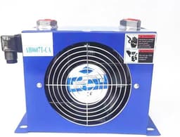 Oliekoeler Warmtewisselaar - Hydraulisch Koelsysteem - Temperatuur Stabiliseren - Efficiënte Warmteafvoer - 40 L/min Debiet - Blauw — thumbnail 1