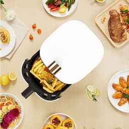 Airfryer - Heteluchtfriteuse Frituur - Gezond Koken - Snelle Hete Lucht - 4.5 Liter - Wit Blauw — thumbnail 3