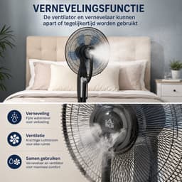 NordHaus Verneveling ventilator - Staande Ventilator -Afstandsbediening- Mistventilator - Stille Oscillatie met 3 Snelheden - Ø44,5 x 120 cm — thumbnail 5