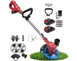 CRLYN® Grasmaaier Elektrisch - Grastrimmers met Accu - Rood