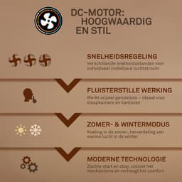 BRILONER Windora - Plafondventilator met verlichting - LED plafondlamp met ventilator - dimbaar - 5 snelheden - ventilatorlamp zomer- en wintermodus - CCT - Ø48.5 cm - zwart — thumbnail 4