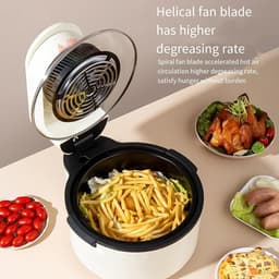 Visuele Airfryer - Elektrische Oven - Gezond Koken - Ringvormig Venster - 5 Liter - Groen — thumbnail 3