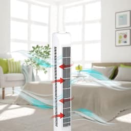 SNJY® Ventilator Toren - Torenventilator - Kolomventilator - Ventilator Staand - 78cm Hoog - 3 Snelheden - 3 Oscillatiemodi - 45W - Wit — thumbnail 2