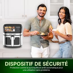 Heteluchtfriteuse 8 Liter - Airfryer XL - Gezond Koken - 10 Programma's Digitaal - 1700 Watt - Zwart — thumbnail 4