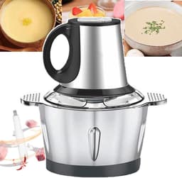 Voedselhakker - Keukenmachine Hakmolen - Snel Ingrediënten Verwerken - Oververhitting Bescherming - 3 Liter - Zilver — thumbnail 1