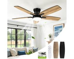 Archi Plafondventilator Met LED-Verlichting – Ventilator - 6 Snelheden – Omkeerbare Stille DC-Motor – Afstandsbediening – Timer — afbeelding 1