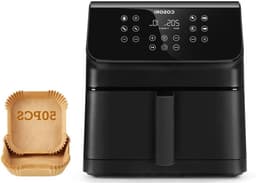 Luchtfriteuse - Airfryer - Gezond Koken - Ruime Capaciteit - 62 Liter - Zwart — thumbnail 1