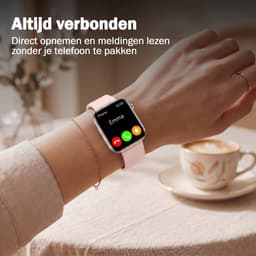 Synyq Health Pro - Smartwatch Dames - 1.85”AMOLED - 3 Bandjes - Stappenteller - Hartslagmeter - Bloeddrukmeter - Slaapmonitor - Belfunctie - Multisport - Geschikt voor Android en iOS - Rose Gold — thumbnail 5