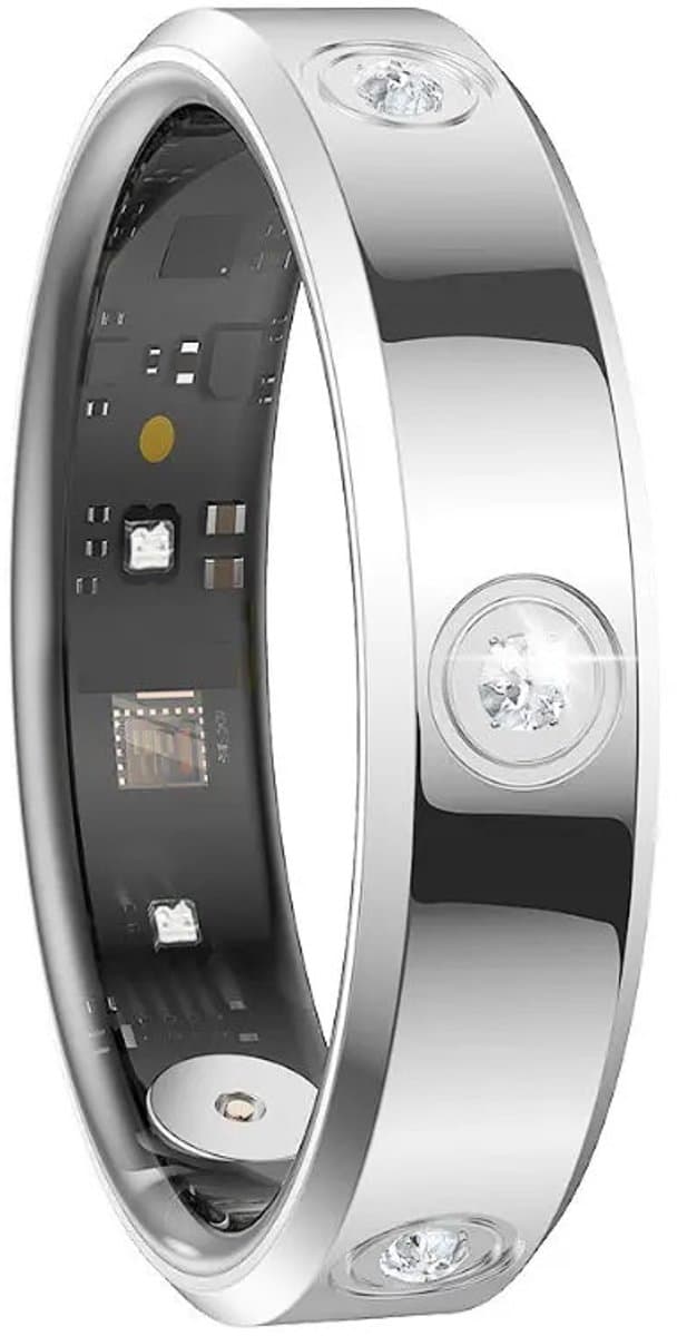DrPhone RingSense Elegance Slimme Ring - Smart Ring - IP68 - Stappenteller - Zilver - EU Maat 58 — afbeelding 1