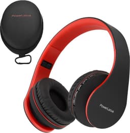 PowerLocus P1 Bluetooth Koptelefoon – Draadloos – Over Ear – Met Microfoon – Inklapbaar - incl. Hoes – Zwart/Rood — thumbnail 1