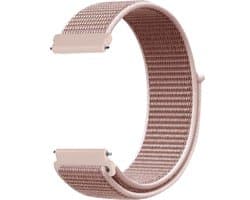 YONO Nylon Smartwatch Bandje - 20mm - Horlogebandje geschikt voor Samsung Galaxy Watch 7 6 5 4 - Garmin Vivoactive 5/6 - Classic - Lichtroze