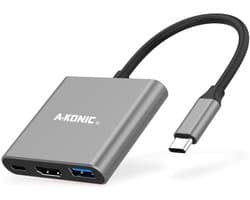 A-KONIC© 3-in-1 USB C Docking Station - HUB – Spacegrijs