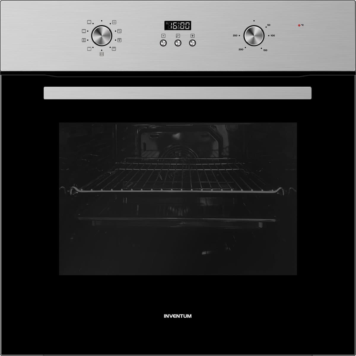 Inventum IOH6070RK Inbouwoven - 65L - Hetelucht & Grill - 60cm - 50-250°C - 8 standen - Zwart/RVS — afbeelding 1