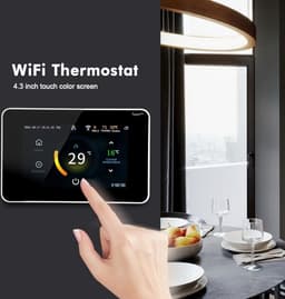 TechU™ Slimme Thermostaat Trust – Zwart met Witte rand – Alleen voor CV-ketel – App & Wifi – Google Home & Alexa – IFTTT – Persoonlijk programma instelbaar — thumbnail 4
