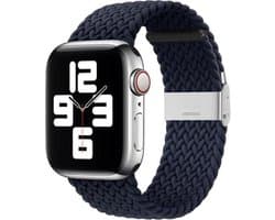 By Qubix - Geschikt voor Apple Watch bandje - Braided nylon bandje - Donkerblauw - Geschikt voor Apple Watch 38 mm / 40 mm / 41 mm / 42 mm - Smartwatch bandje - nylon - bandje iWatch